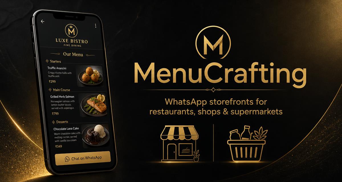 MenuCrafting — WhatsApp storefronts for restaurants, shops and supermarkets